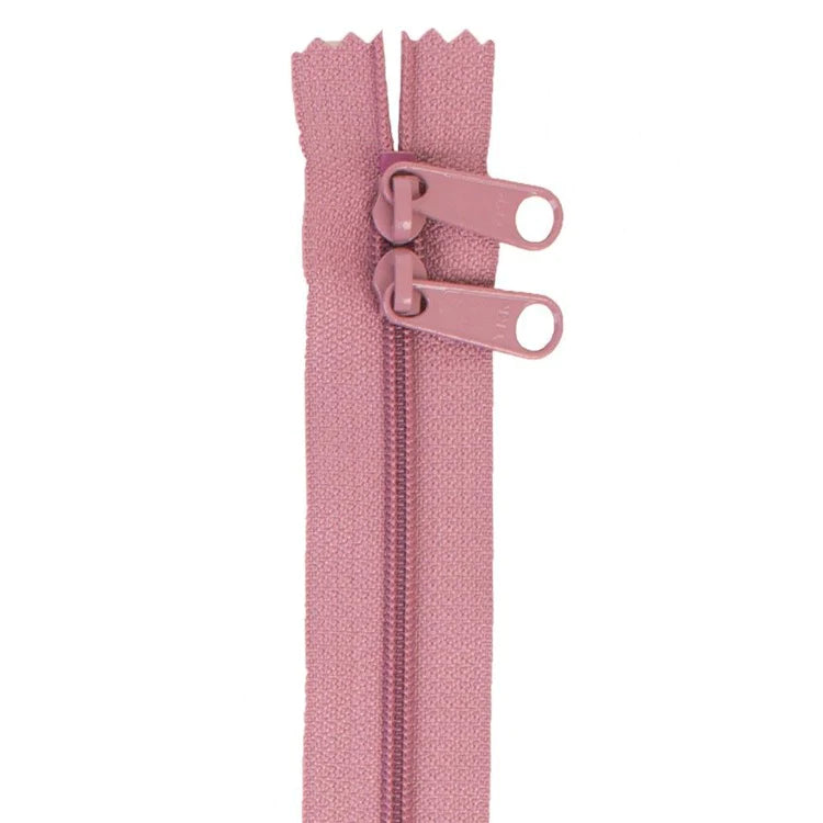 30" Handbag Zipper - Double Slide - Dusty Rose