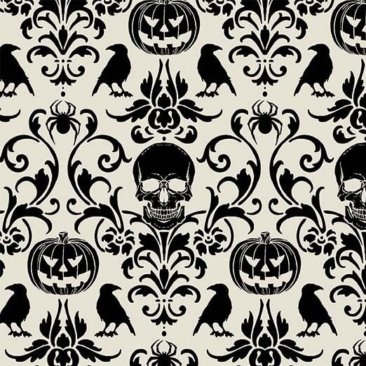 Boo-tiful - Spooky Damask - Cream