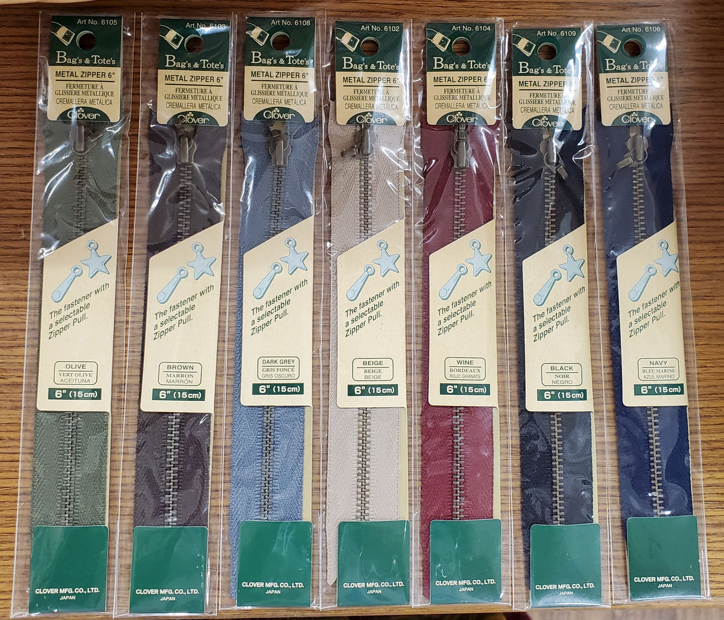 Metal Zippers - 6" by Clover - Bag's & Tote's