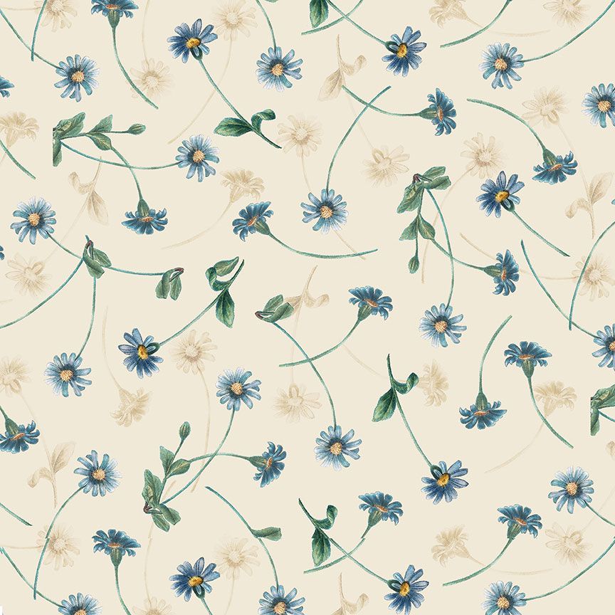 Dragonfly Garden - Small Falling Vintage Flowers