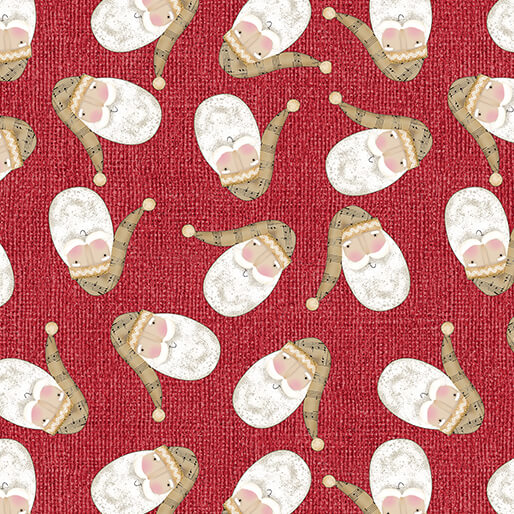 White Christmas - Tossed Santa - Red