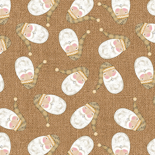 White Christmas - Tossed Santa -  Natural