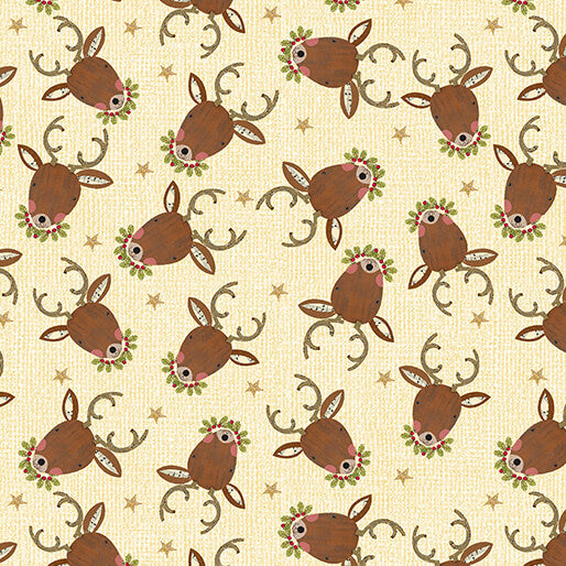White Christmas - Reindeer Portrait - Cream