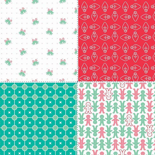 Cozy Christmas - Fat Quarter Panel - Red