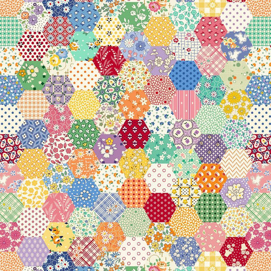 Aunt Grace Goes Scrappy – Hexagon – Multi