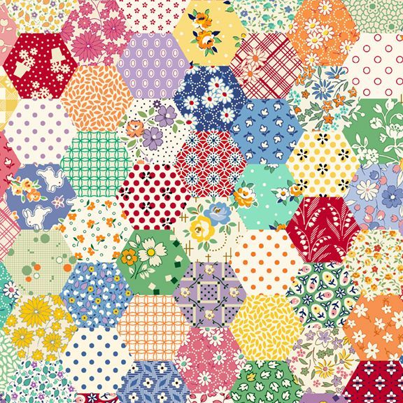 Aunt Grace Goes Scrappy – Hexagon – Multi