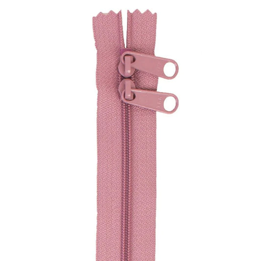 30" Handbag Zipper - Double Slide - Dusty Rose