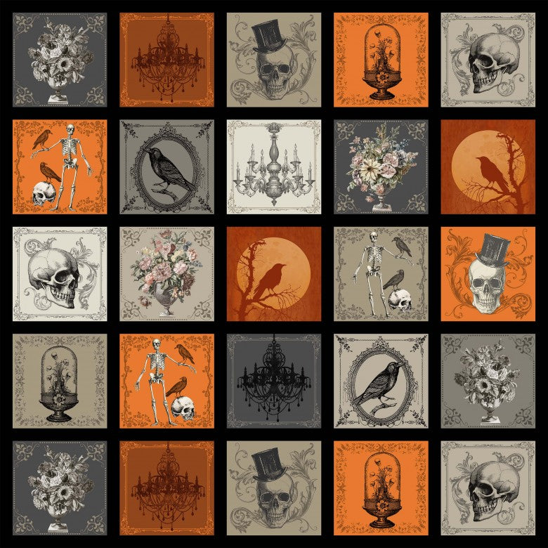 Boo-tiful - Mysterious Mansion 36" Panel - Black