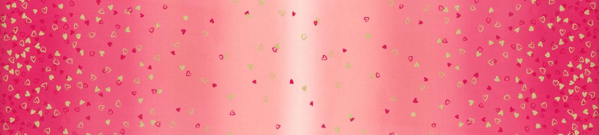 I Heart Ombre - Ombre Hearts - Hot Pink Gold Metallic